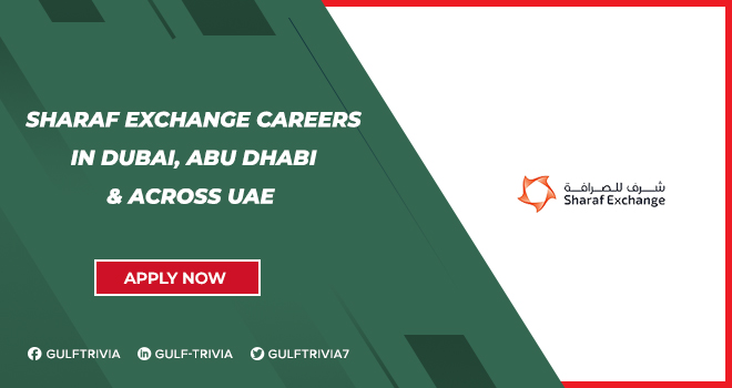 Sharaf Exchange Careers for Freshers & Experts in UAE